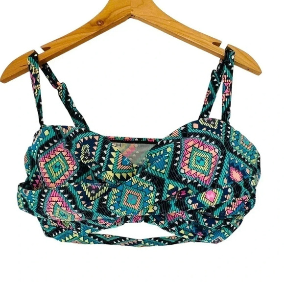 Forever 21 XL/1X multi color boho print high waist bikini bottoms + matching top - Picture 4 of 9